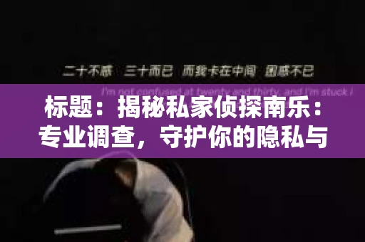 标题：揭秘私家侦探南乐：专业调查，守护你的隐私与权益