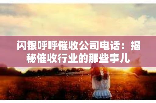 闪银呼呼催收公司电话：揭秘催收行业的那些事儿